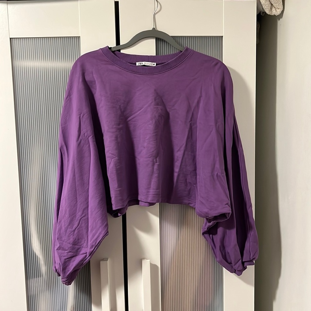 Purple Zara Crop Sweater